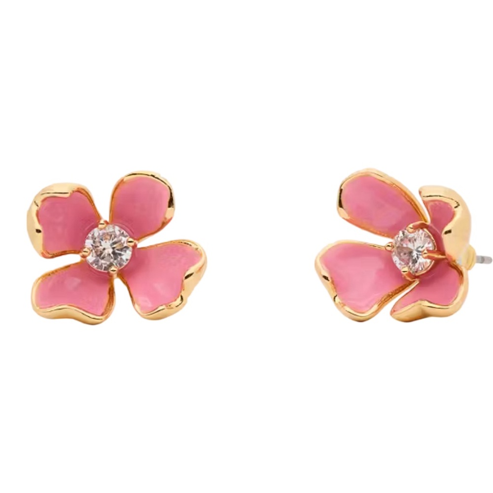 KATE SPADE • Freshly Picked Pink Flower Stud Earrings - Picture 4 of 5